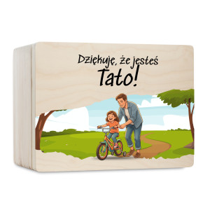 Pudełko na Dzień Ojca Personalizowane Drewniane Pudełko Prezent dla Ojca z Nadrukiem UV