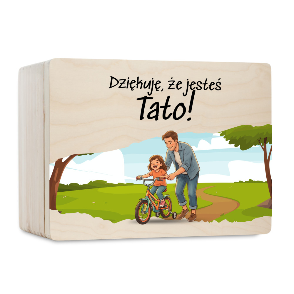 Pudełko na Dzień Ojca Personalizowane Drewniane Pudełko Prezent dla Ojca z Nadrukiem UV