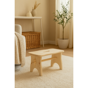 Drewniany stołek w elementach 38x18x21 cm – stołeczek dla dziecka