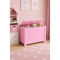 Kufer drewniany 77x40x50 cm niebieski – skrzynia do przechowywania