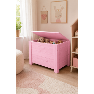 Kufer drewniany 77x40x50 cm niebieski – skrzynia do przechowywania