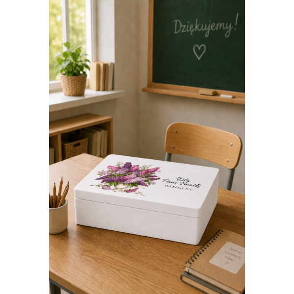 Personalizowane pudełko na Dzień Nauczyciela z nadrukiem UV 40x30x13,5 cm
