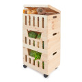 Trio z wybraniami drewniane 39x30x74 cm Natural wood