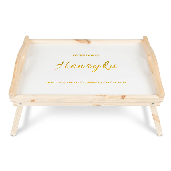 Personalizowana tacka śniadaniowa do łóżka z nadrukiem UV 51x32x24 cm