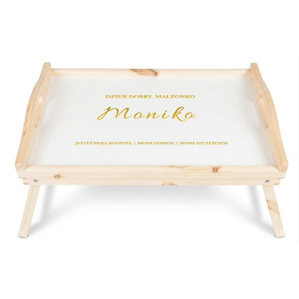 Personalizowana tacka śniadaniowa do łóżka z nadrukiem UV 51x32x24 cm
