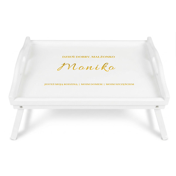 Personalizowana tacka śniadaniowa do łóżka z nadrukiem UV 51x32x24 cm