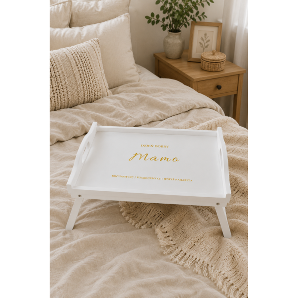 Personalizowana tacka śniadaniowa do łóżka z nadrukiem UV 51x32x24 cm