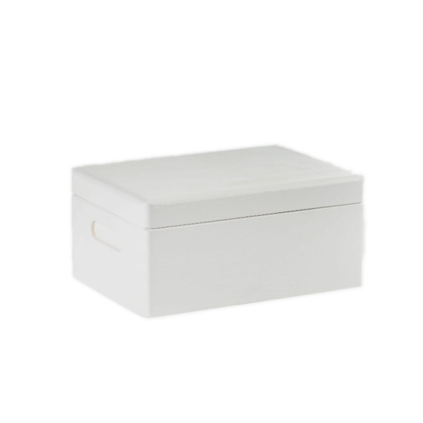 Skrzynka drewniana z deklem 37x28x18cm Signal white