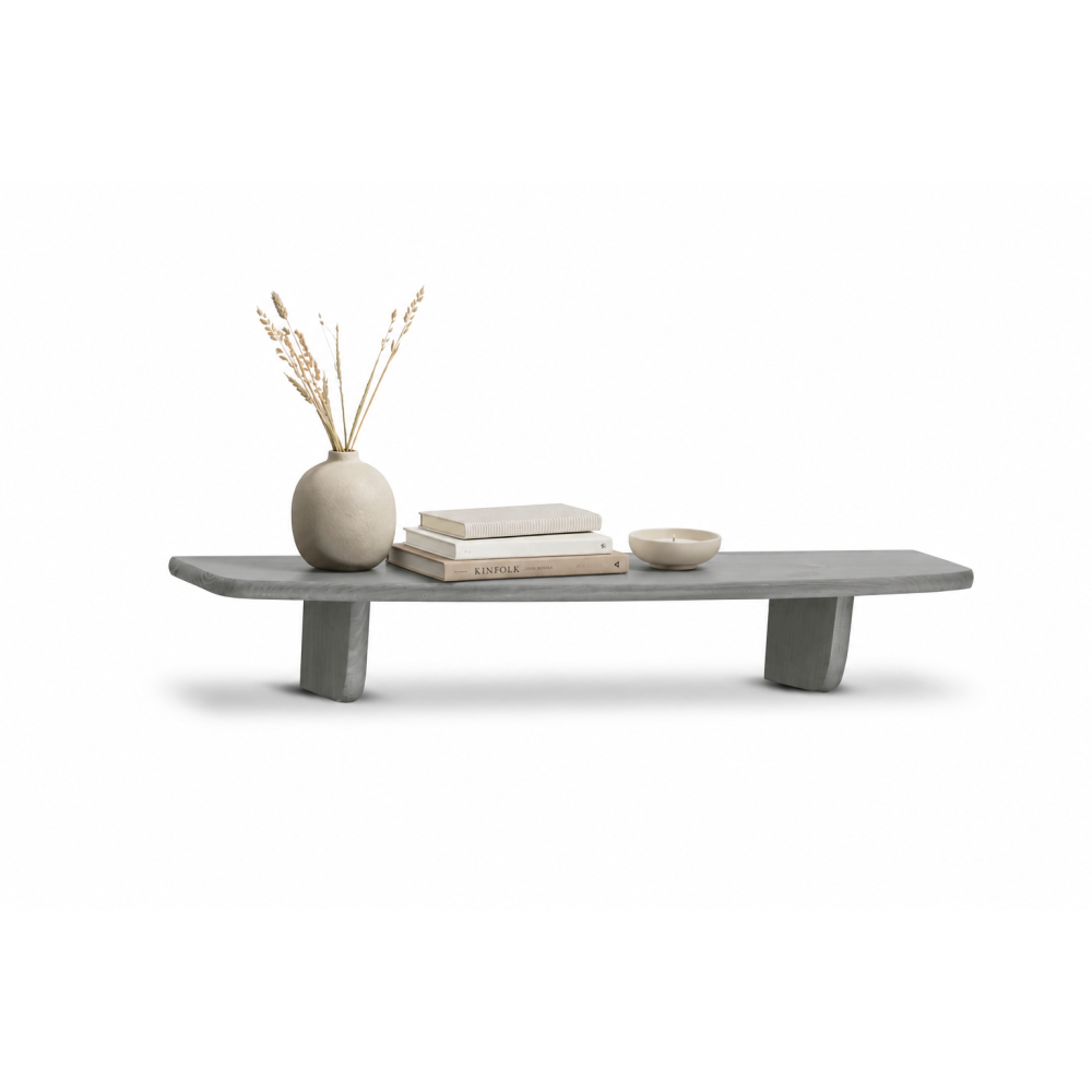 Półka drewniana ścienna 60 cm szara – minimalistyczna półka na ścianę