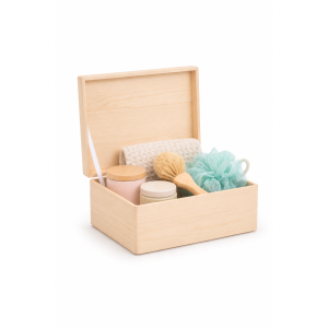 Drewniana skrzynka dekoracyjna 30x20x13,5 cm naturalna bez uchwytów – do przechowywania