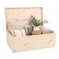 Skrzynka drewniana z deklem 60x40x23 cm bez uchwytów– duża skrzynia do przechowywania