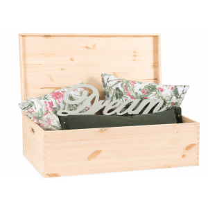 Skrzynka drewniana z deklem 60x40x23 cm z uchwytami- duża skrzynia do przechowywania