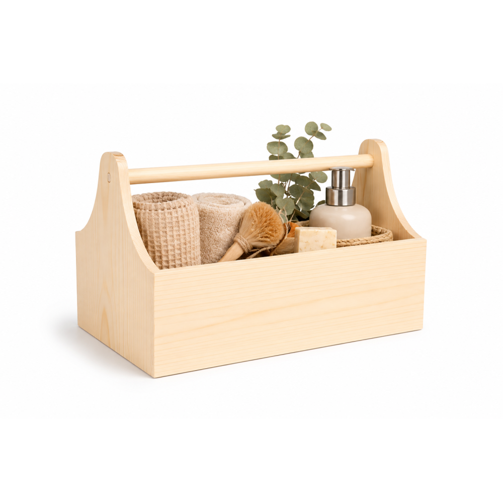 Drewniane nosidełko na narzędzia 34x18x20,5 cm – narzędziownik