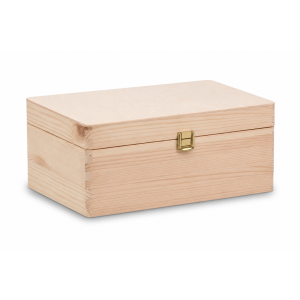 Drewniana skrzynka dekoracyjna 20x15x10 cm z zapinką bez uchwytów – do przechowywania