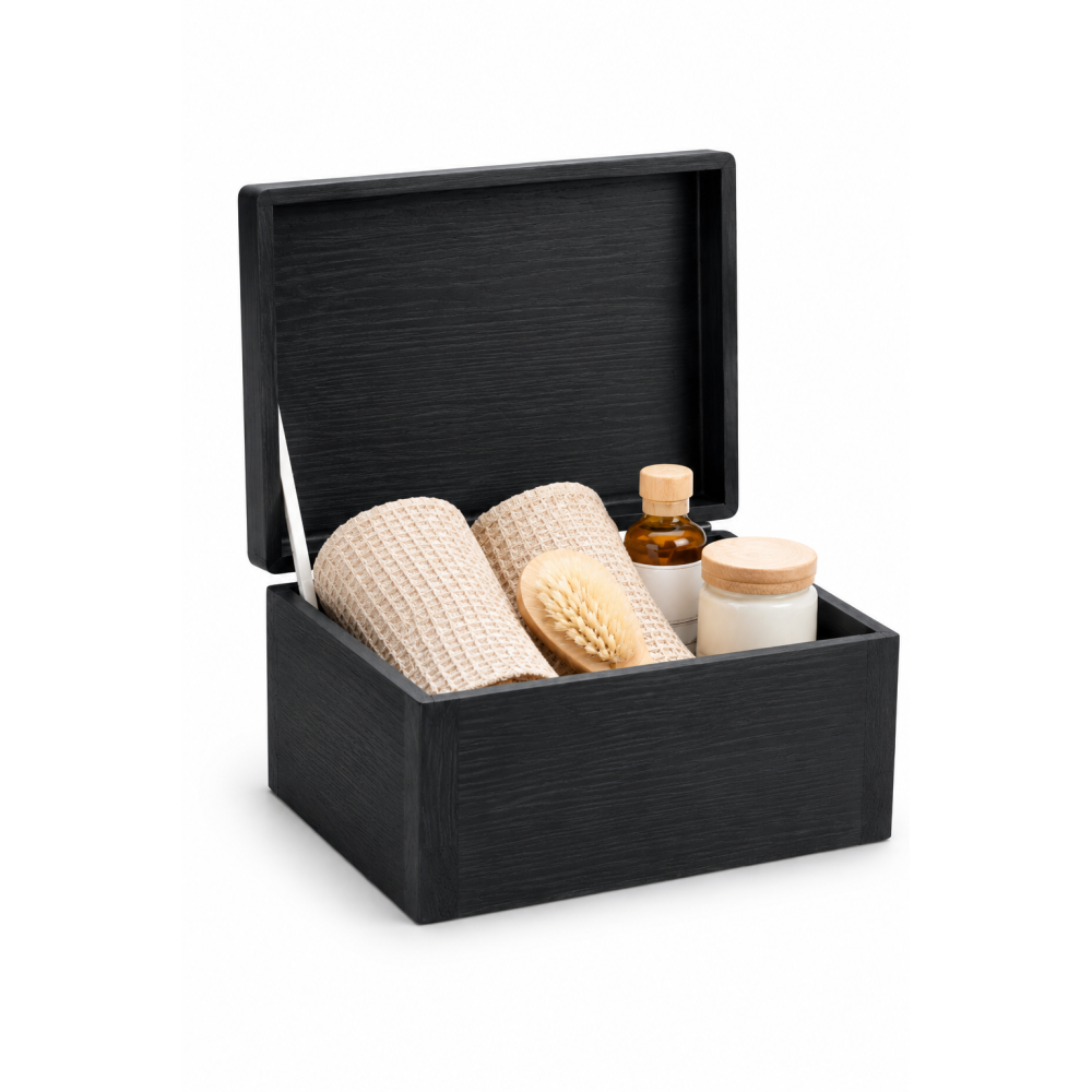 Skrzynka drewniana z deklem 30x20x13,5 cm bez uchwytów – pudełko do przechowywania