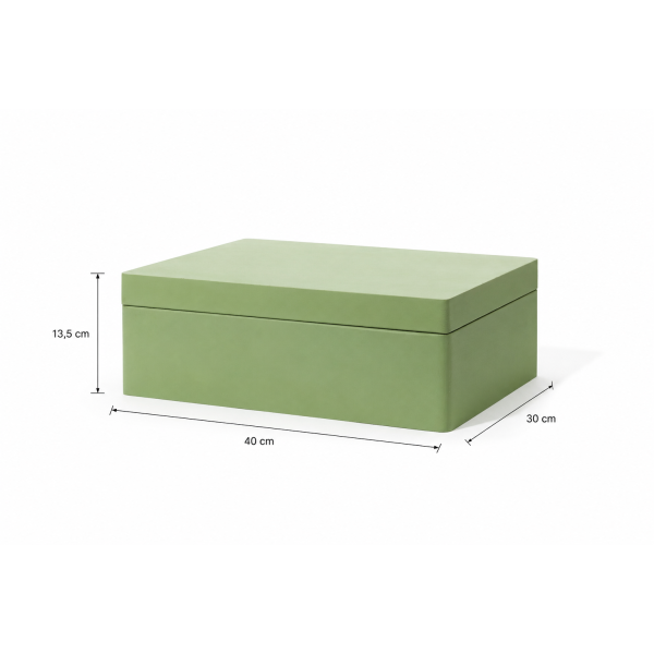 Szałwiowa skrzynka drewniana z deklem 40x30x13,5 cm z uchwytami– pudełko do przechowywania