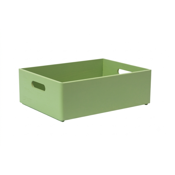 Szałwiowa Drewniana Skrzynka do Przechowywania – Organizer z Uchwytami 40x30x13,5 cm
