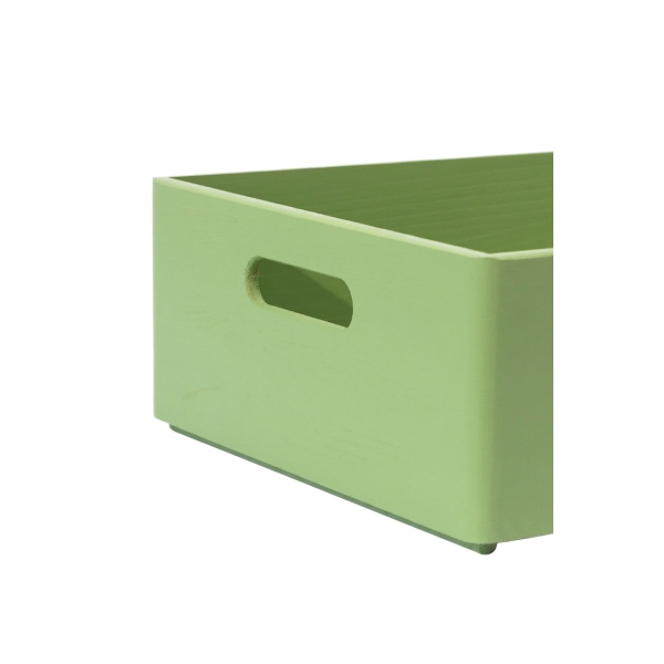 Szałwiowa Drewniana Skrzynka do Przechowywania – Organizer z Uchwytami 40x30x13,5 cm
