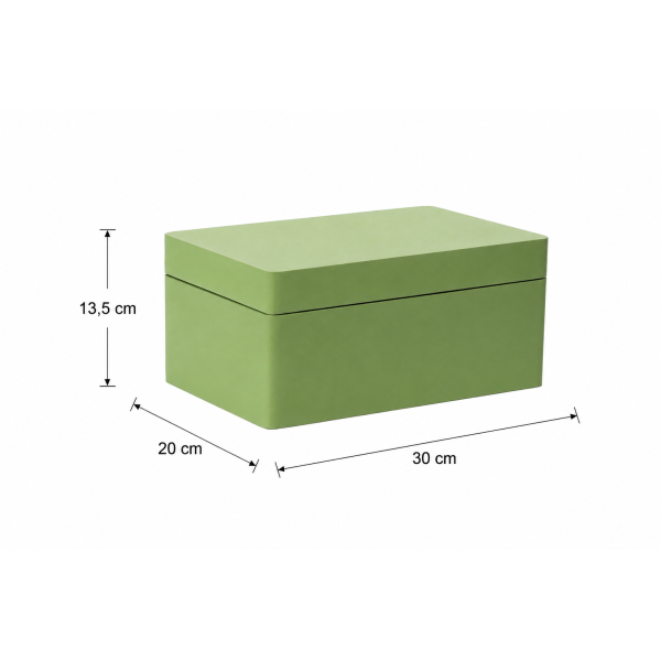 Szałwiowa drewniana skrzynka dekoracyjna 30x20x13,5 cm bez uchwytów – do przechowywania