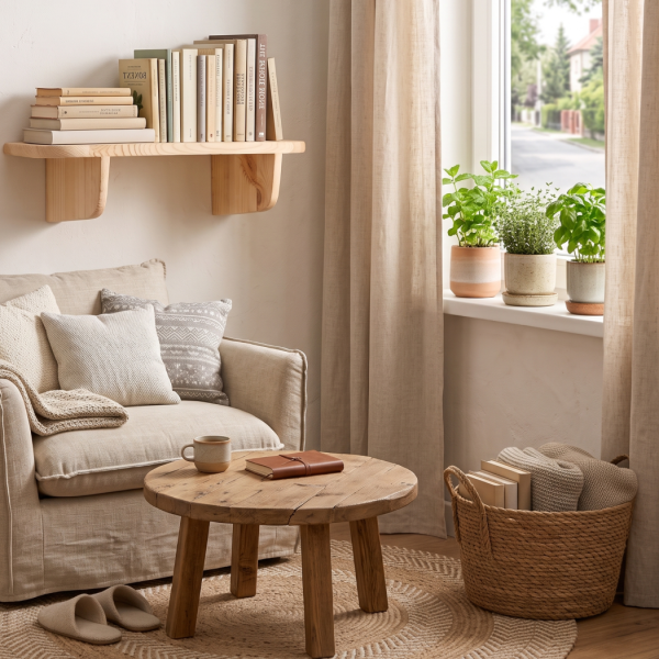 Półka drewniana ścienna 45 cm – minimalistyczna półka na ścianę