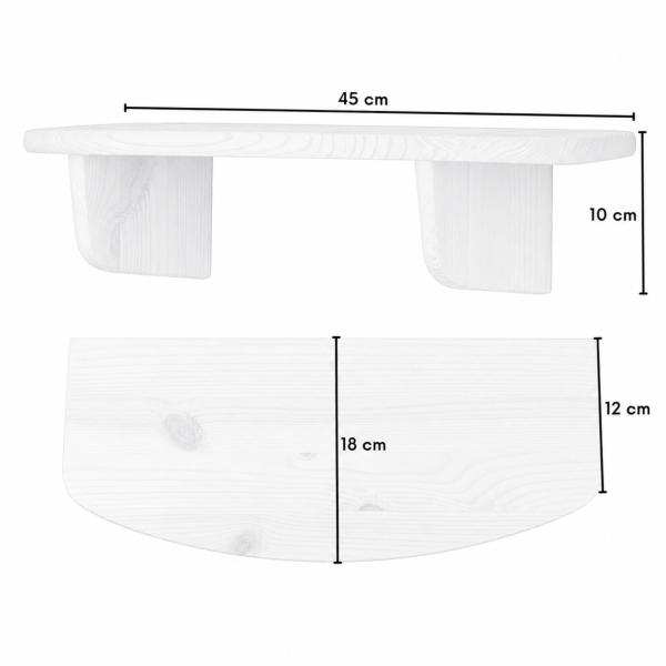 Półka drewniana ścienna 45 cm biała – minimalistyczna półka na ścianę