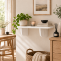 Półka drewniana ścienna 45 cm biała – minimalistyczna półka na ścianę