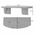 Półka drewniana ścienna 45 cm szara – minimalistyczna półka na ścianę