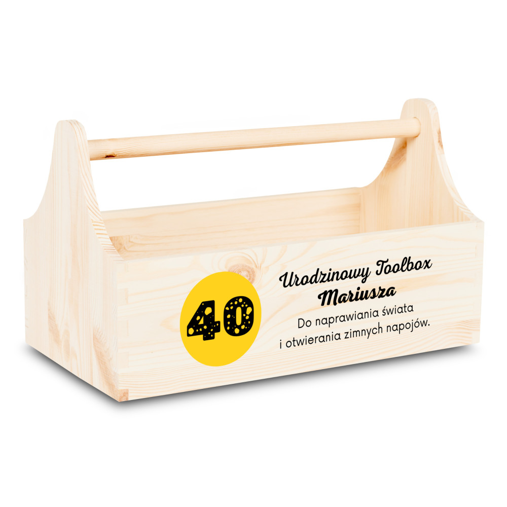 Drewniane nosidełko na narzędzia 34x18x20,5 cm – narzędziownik