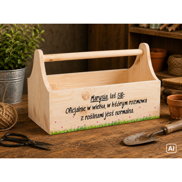 Drewniane nosidełko na narzędzia 34x18x20,5 cm – narzędziownik