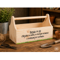 Drewniane nosidełko na narzędzia 34x18x20,5 cm – narzędziownik
