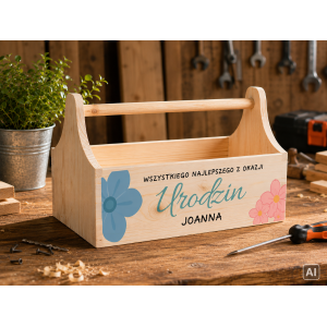 Drewniane nosidełko na narzędzia 34x18x20,5 cm – narzędziownik