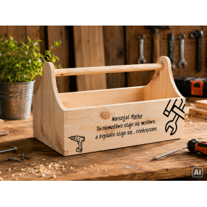 Drewniane nosidełko na narzędzia 34x18x20,5 cm – narzędziownik