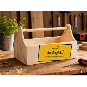 Drewniane nosidełko na narzędzia 34x18x20,5 cm – narzędziownik