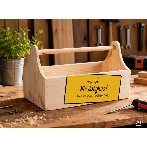 Drewniane nosidełko na narzędzia 34x18x20,5 cm – narzędziownik