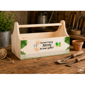 Drewniane nosidełko na narzędzia 34x18x20,5 cm – narzędziownik