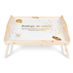 Personalizowana tacka śniadaniowa do łóżka z nadrukiem UV 51x32x24 cm