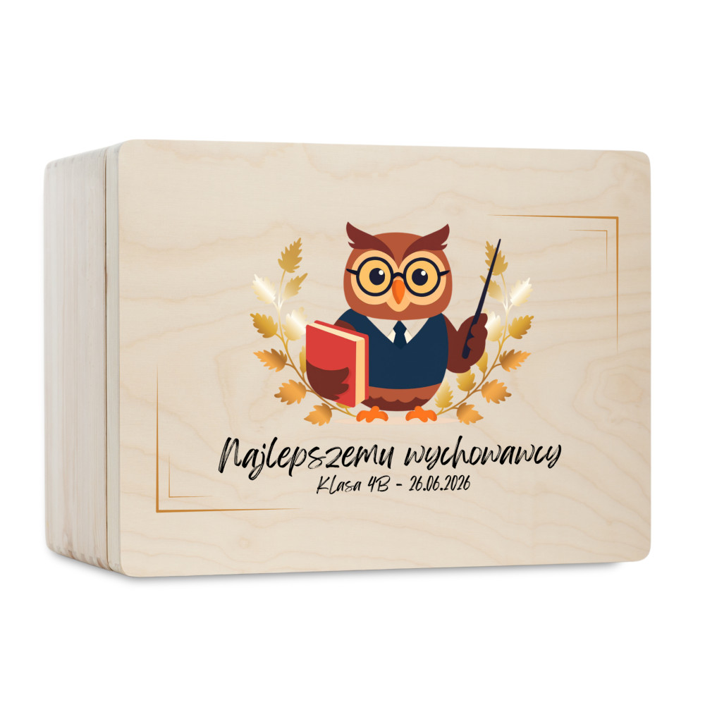 Personalizowane pudełko na Dzień Nauczyciela z nadrukiem UV 30x20x13,5 cm