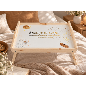 Personalizowana tacka śniadaniowa do łóżka z nadrukiem UV 51x32x24 cm
