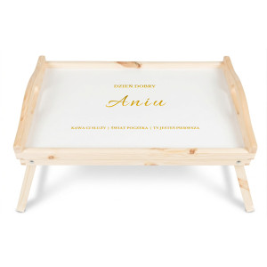 Personalizowana tacka śniadaniowa do łóżka z nadrukiem UV 51x32x24 cm
