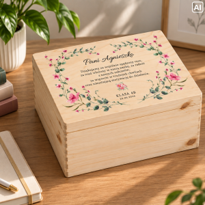 Personalizowane pudełko na Dzień Nauczyciela z nadrukiem UV 30x20x13,5 cm