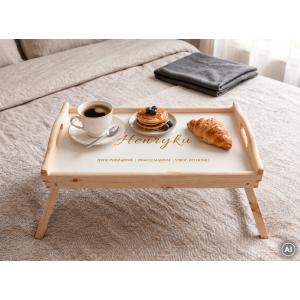 Personalizowana tacka śniadaniowa do łóżka z nadrukiem UV 51x32x24 cm