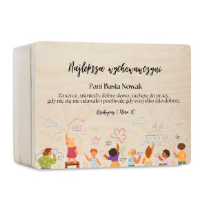 Personalizowane pudełko na Dzień Nauczyciela z nadrukiem UV 30x20x13,5 cm