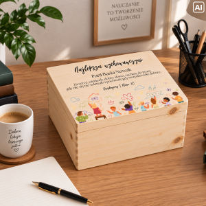 Personalizowane pudełko na Dzień Nauczyciela z nadrukiem UV 30x20x13,5 cm