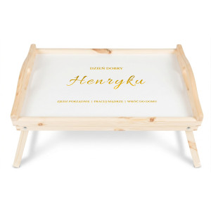 Personalizowana tacka śniadaniowa do łóżka z nadrukiem UV 51x32x24 cm