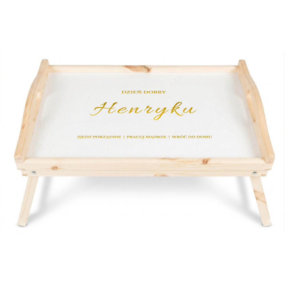 Personalizowana tacka śniadaniowa do łóżka z nadrukiem UV 51x32x24 cm