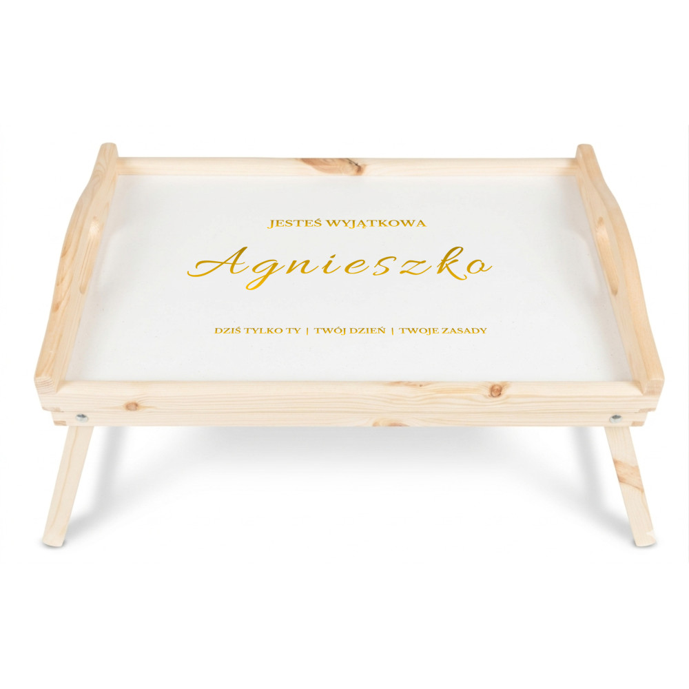 Personalizowana tacka śniadaniowa do łóżka z nadrukiem UV 51x32x24 cm