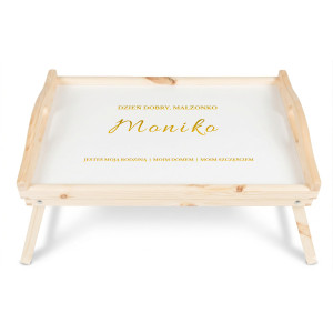 Personalizowana tacka śniadaniowa do łóżka z nadrukiem UV 51x32x24 cm