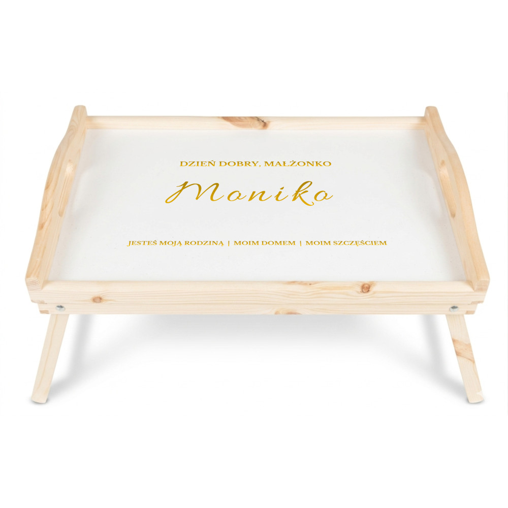 Personalizowana tacka śniadaniowa do łóżka z nadrukiem UV 51x32x24 cm