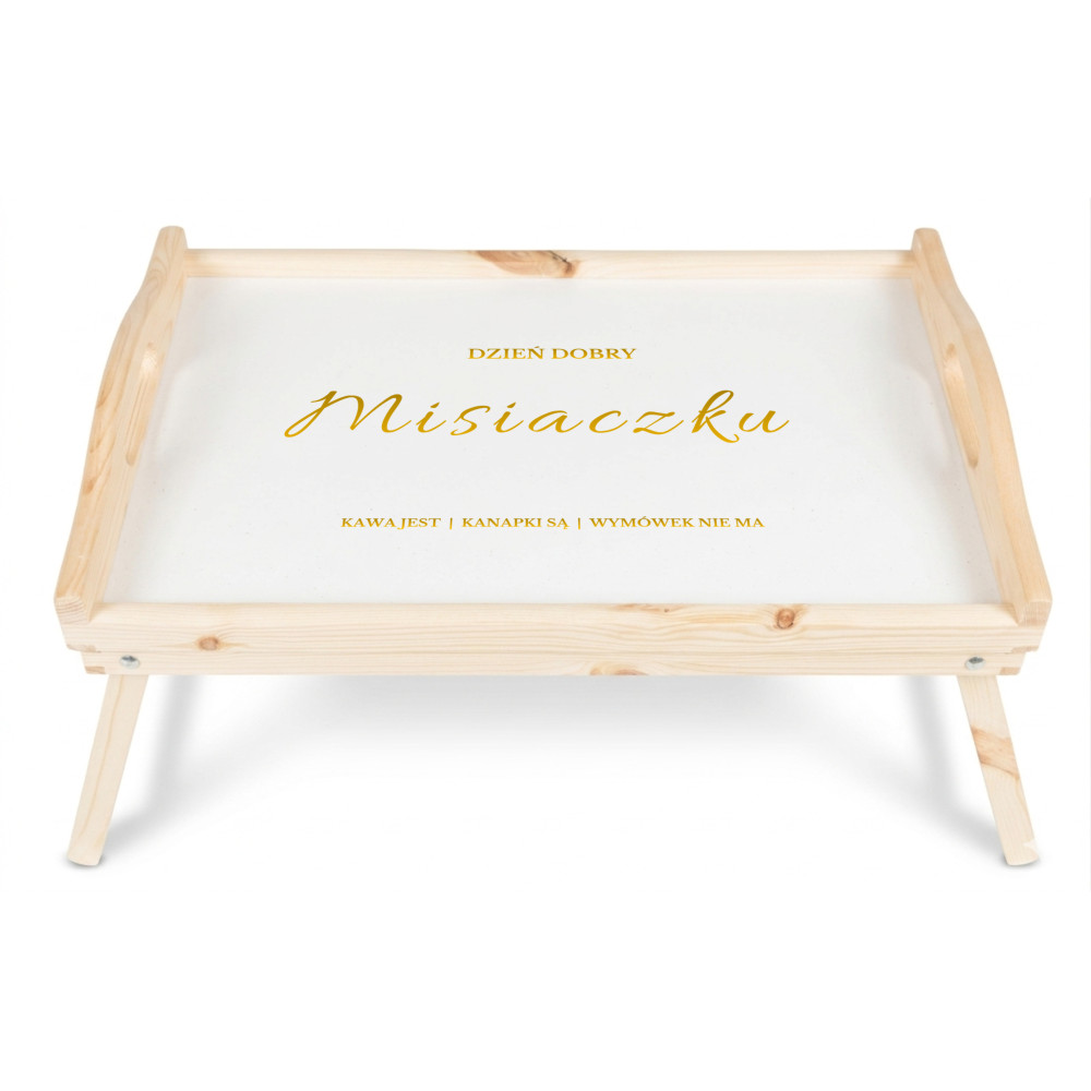 Personalizowana tacka śniadaniowa do łóżka z nadrukiem UV 51x32x24 cm