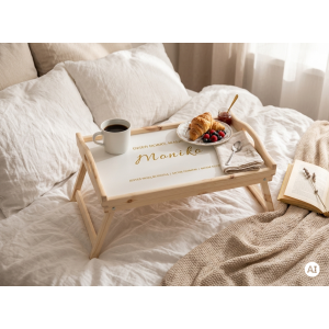 Personalizowana tacka śniadaniowa do łóżka z nadrukiem UV 51x32x24 cm